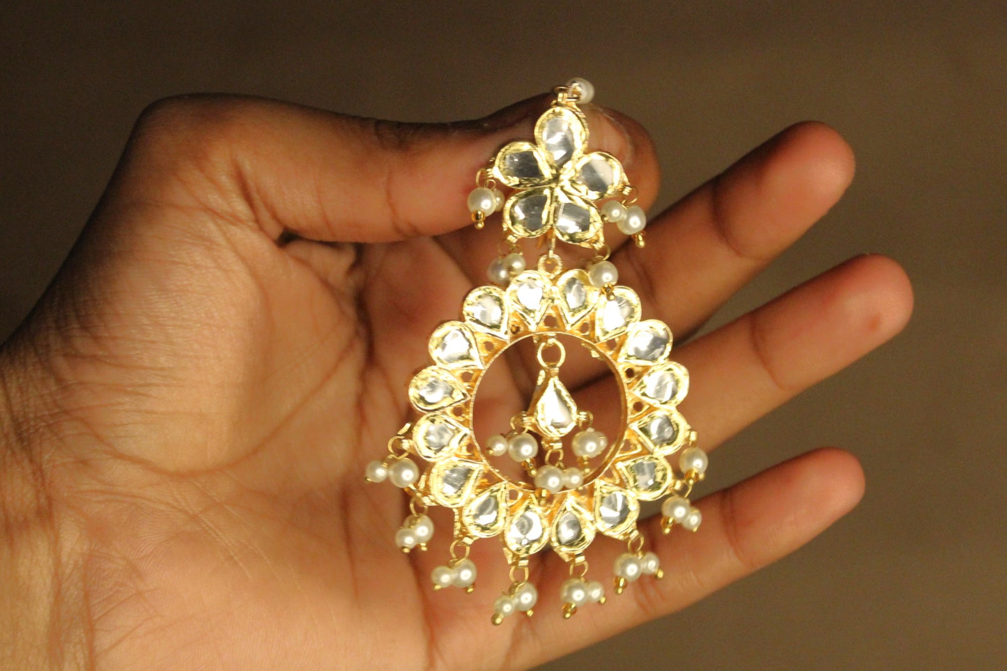 Noor-e-chand (full moon earrings for Kathakaars)